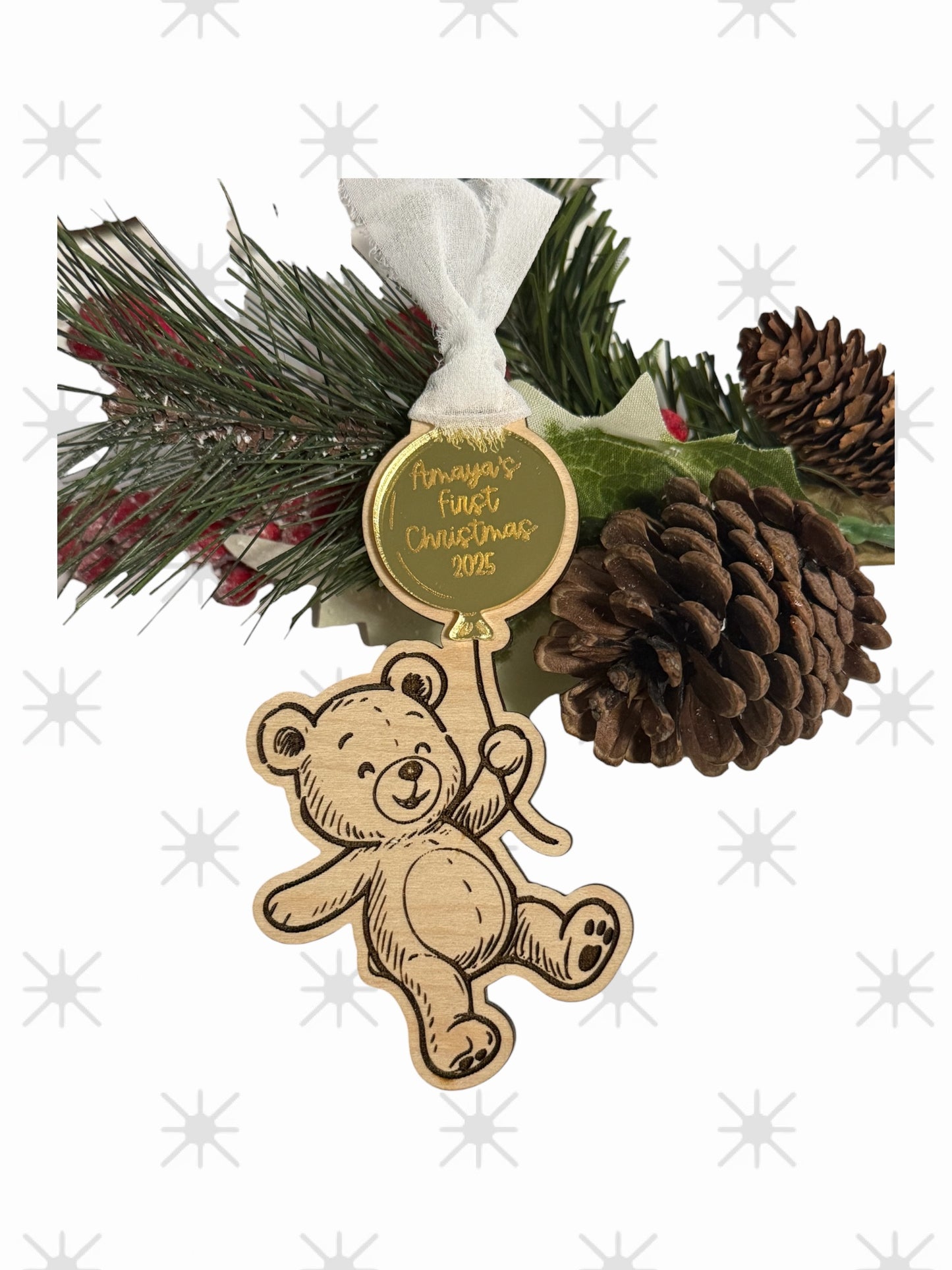 Personalized Baby’s First Christmas Teddy Bear Ornament