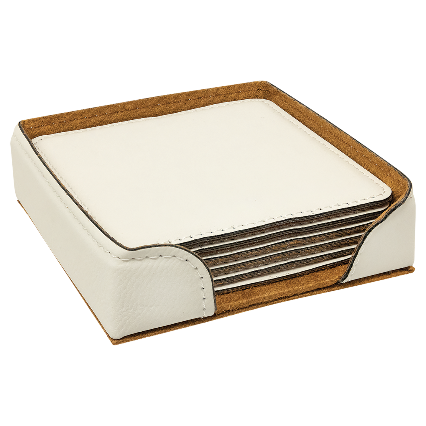 Set of 6 Leatherette Coasters