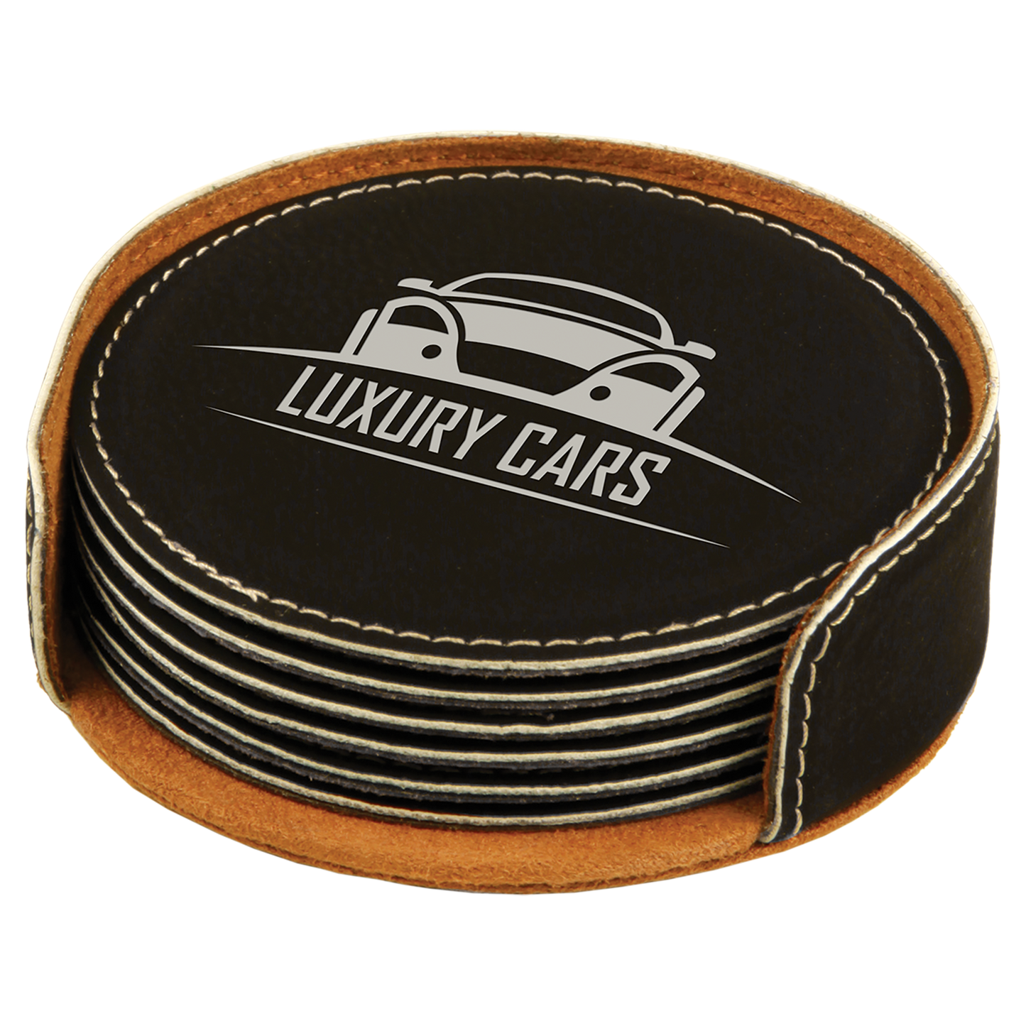 Set of 6 Leatherette Coasters