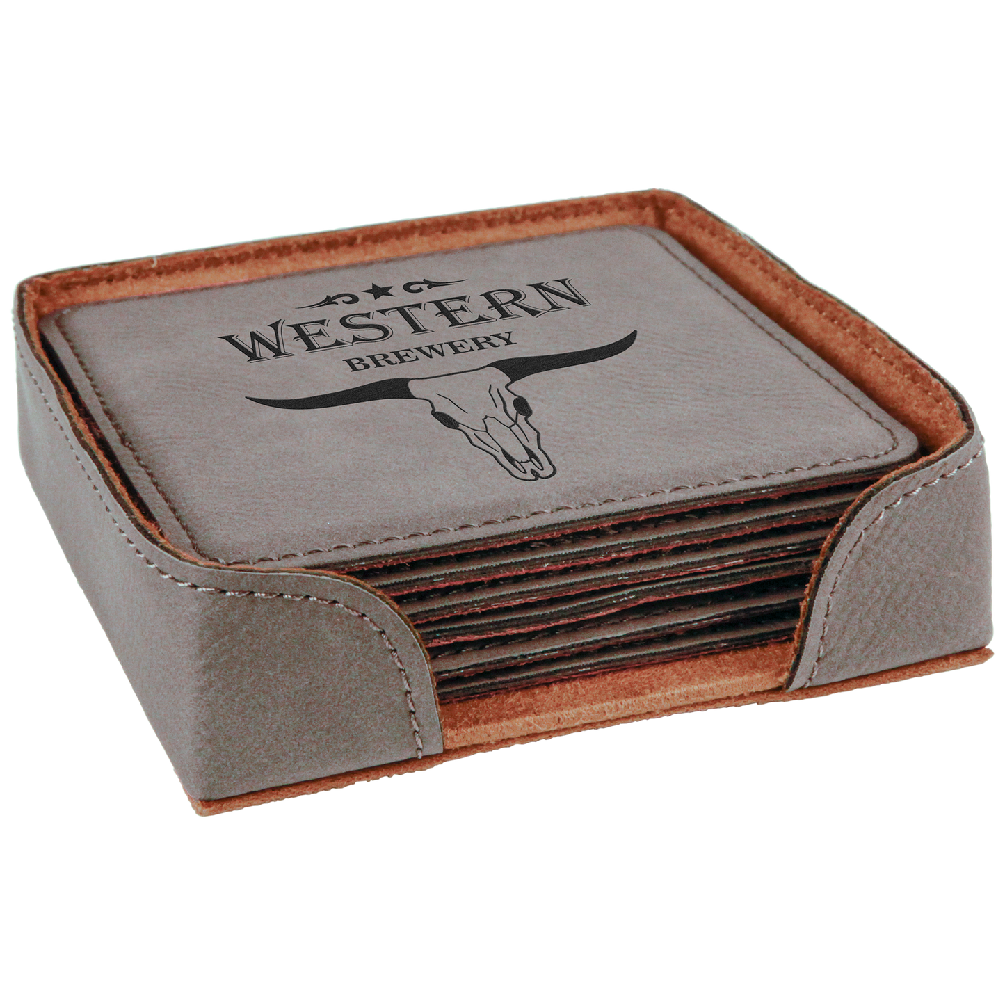 Set of 6 Leatherette Coasters