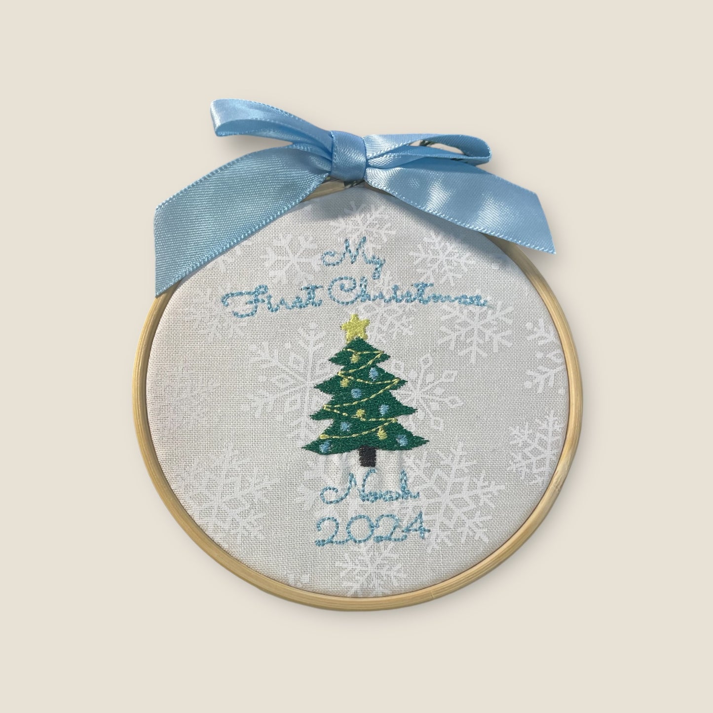 Embroidered Personalized Baby's First Christmas Ornament