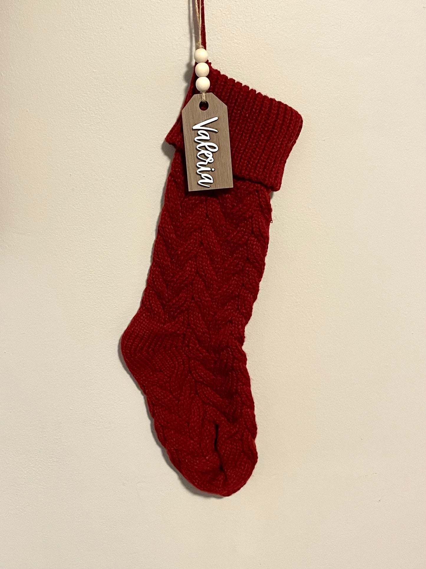 Walnut Wood Stocking Tag