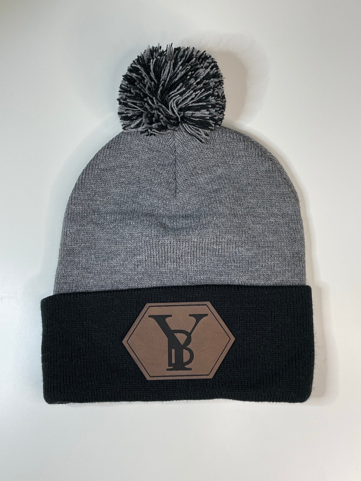 Custom Leatherette Patch Beanie