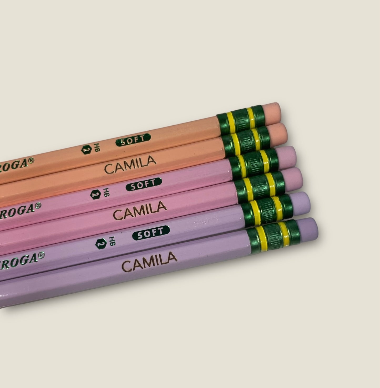 Personalized Pastel Pencils-Pink, Purple, Orange