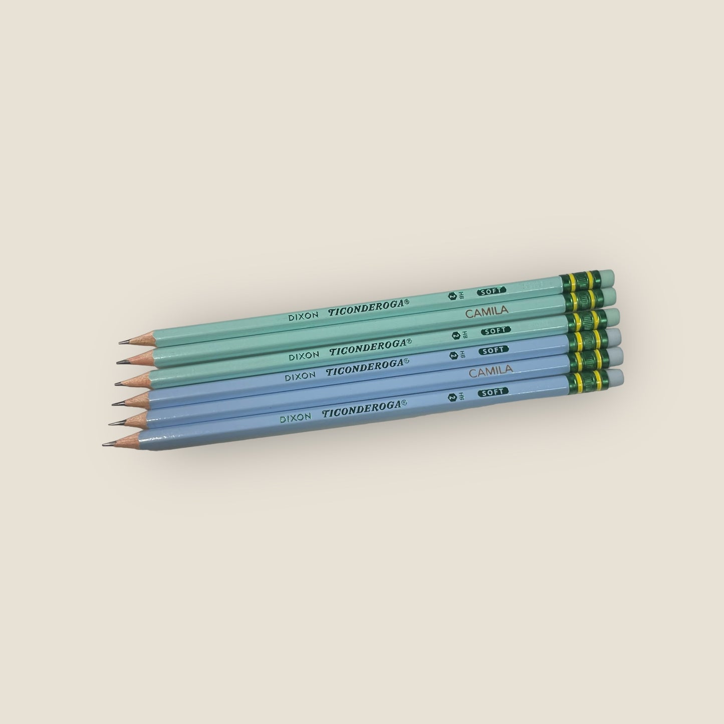 Personalized Pastel Pencils- Green, Blue