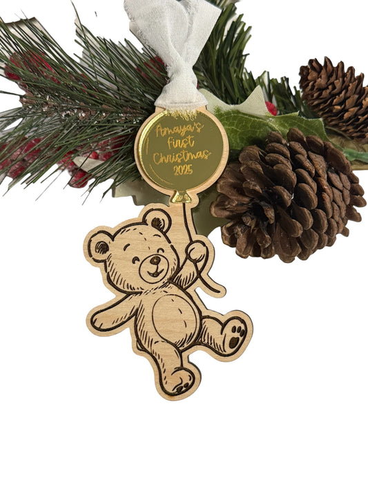 Personalized Baby’s First Christmas Teddy Bear Ornament