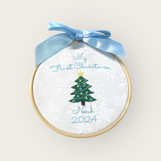 Embroidered Personalized Baby's First Christmas Ornament