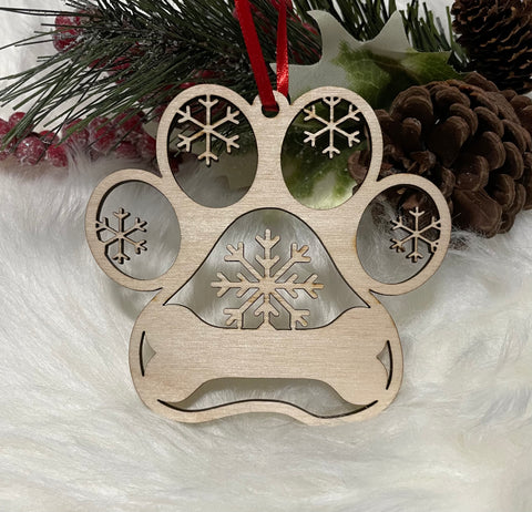 Snowflake Paw Ornament