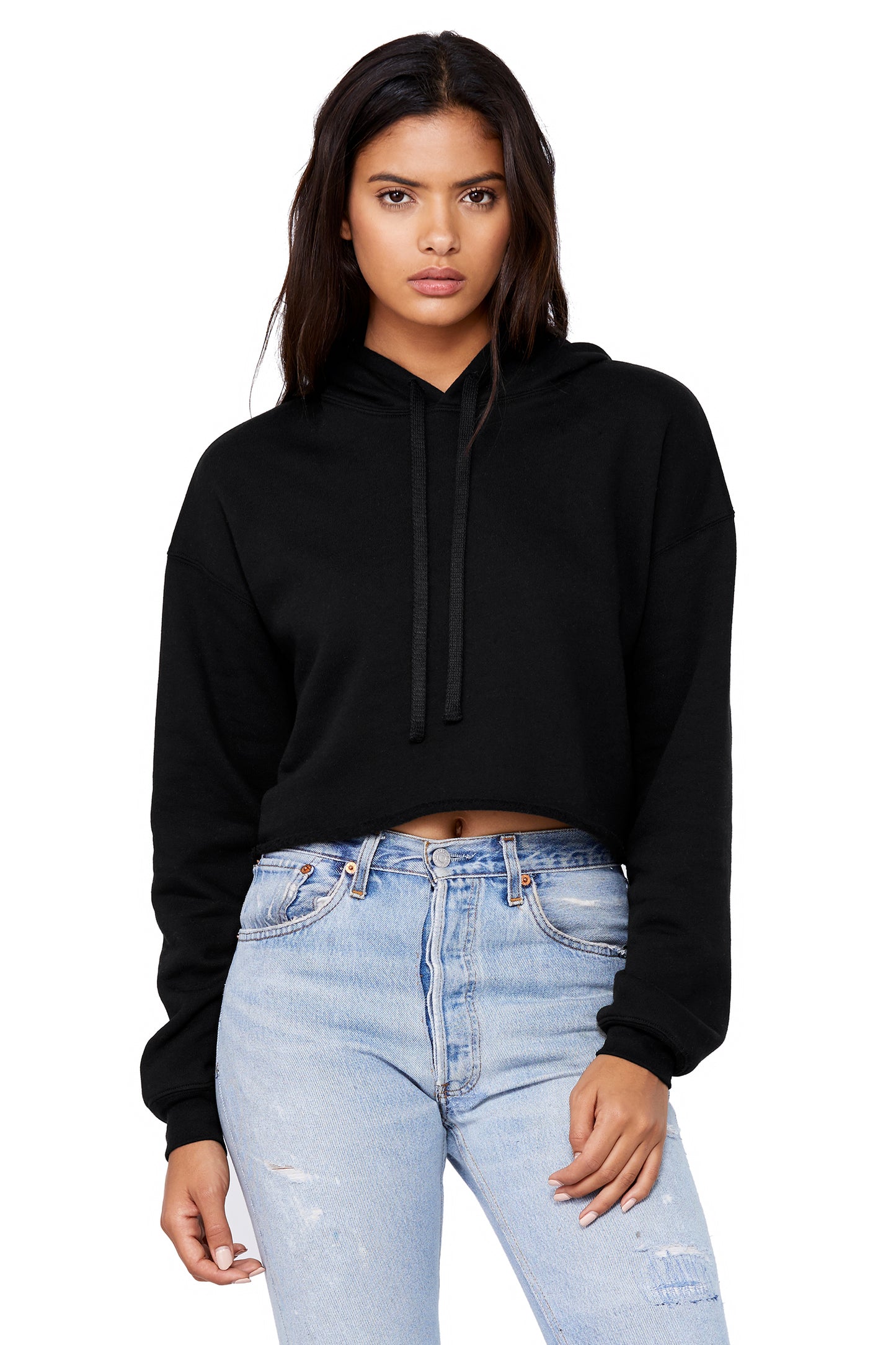 Black Cropped VALYOUBLE hoodie