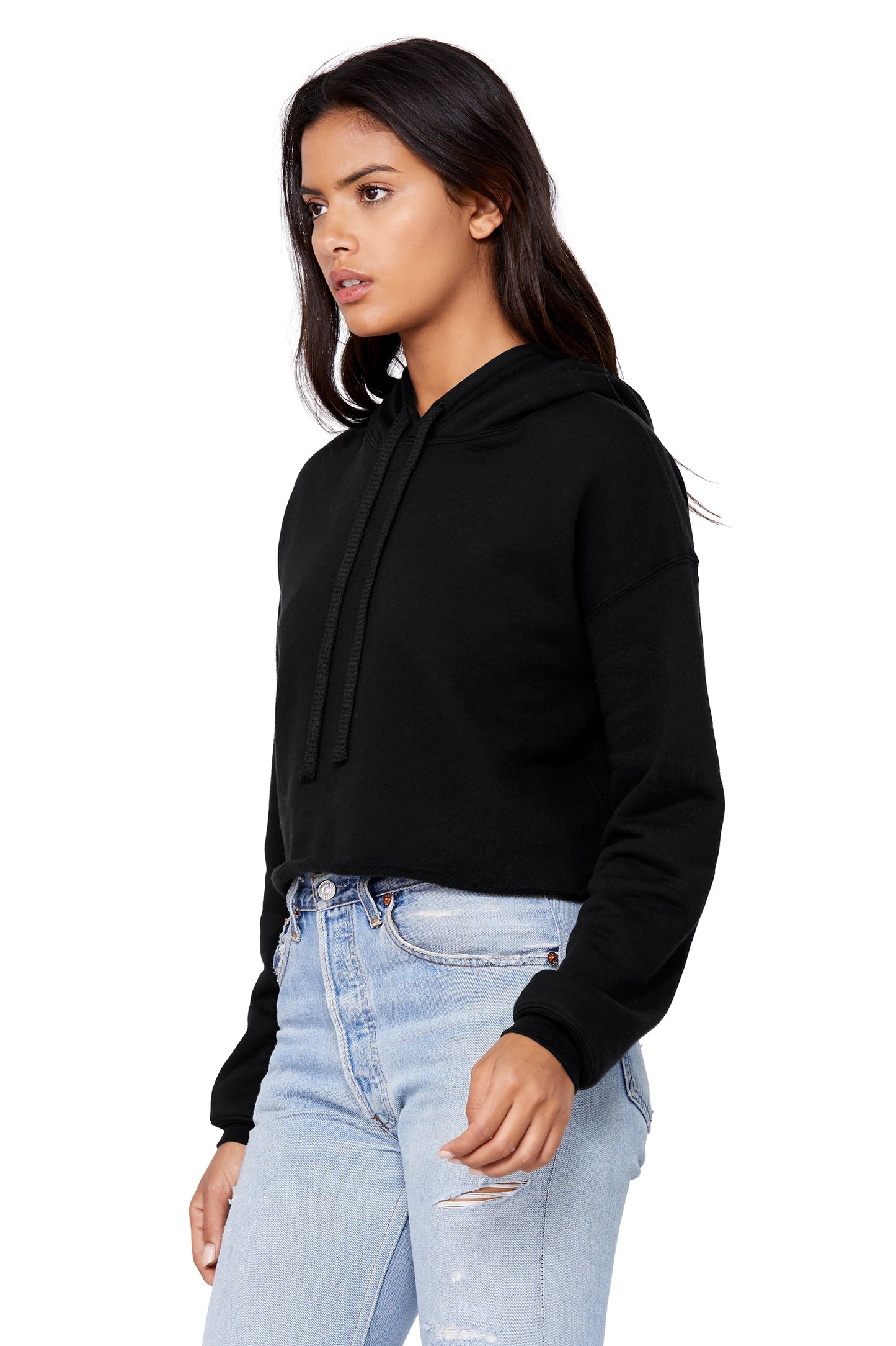 Black Cropped VALYOUBLE hoodie