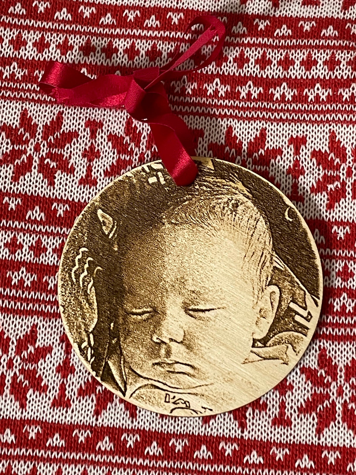 Photo Engraved Wood Ornament