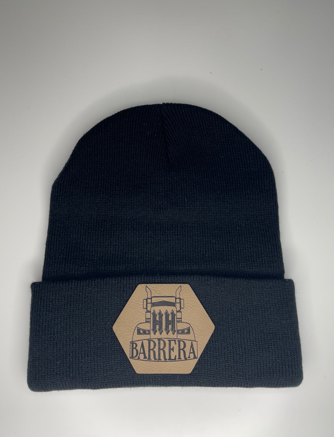 Custom Leatherette Patch Beanie