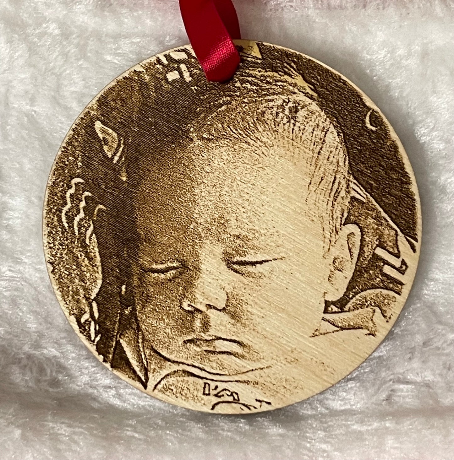 Photo Engraved Wood Ornament