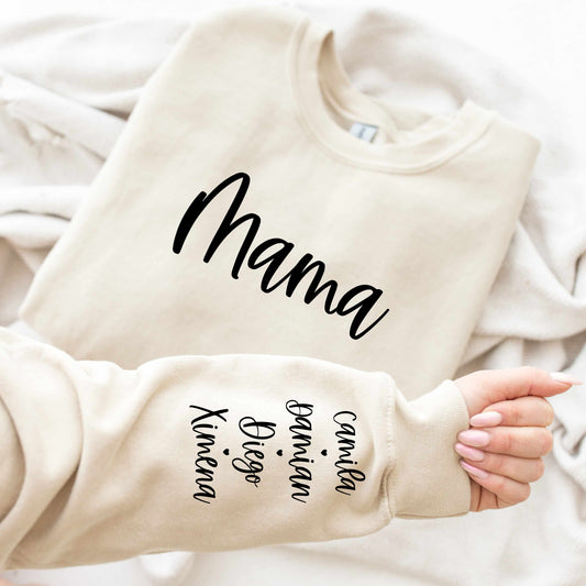 Mama Crewneck Sweater with Custom Sleeve