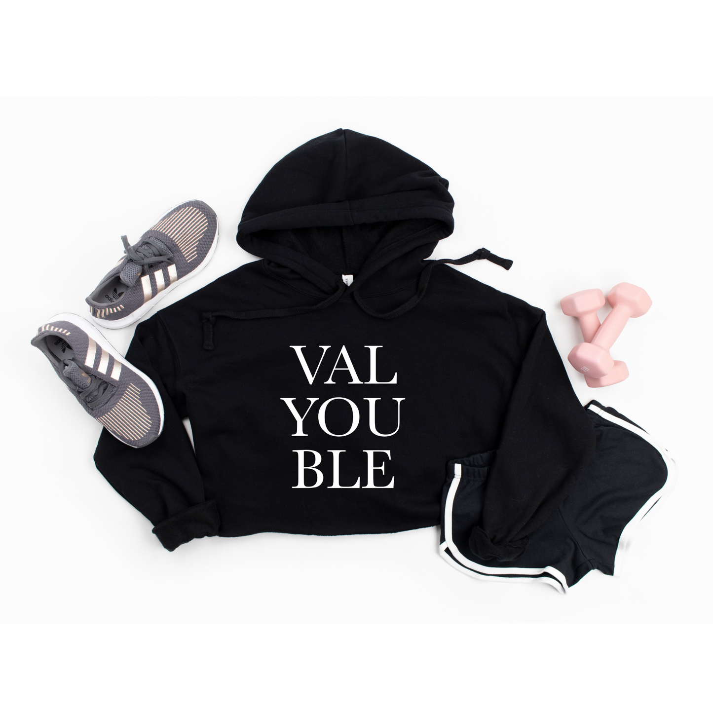 Black Cropped VALYOUBLE hoodie